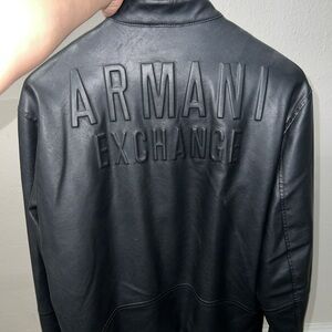 Armani Exchange Black Leather Jacket